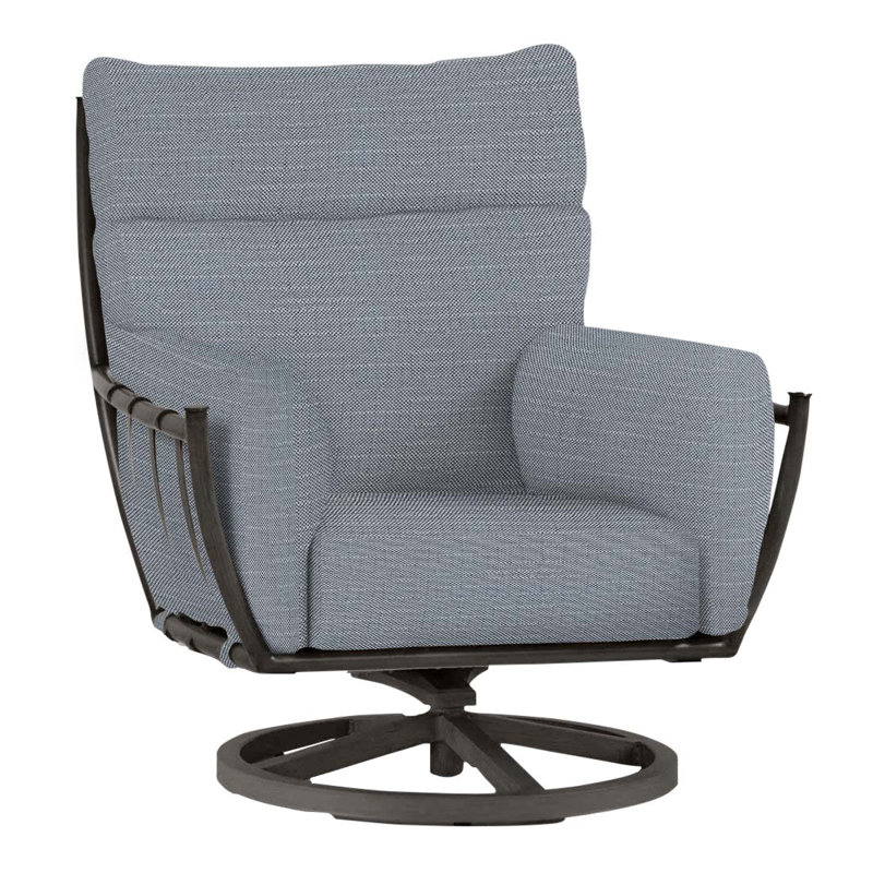 Chaise berçante pivotante en aluminium Majorca, Chambray Rollo, Pas de soudure