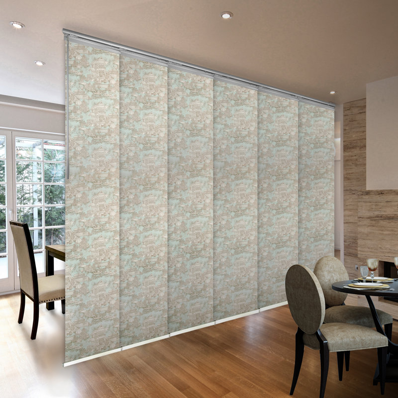Store vertical semi-transparent Abelia, Nickel satiné, L 130 po x L 94 po