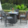 Chartion Square Aluminum Propane Smokeless Fire Pit Table with Hidden Fuel Tank