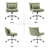 Armless Office Chair Soft Chenille Fabric Adjustable Height With Bonus Pillow And Wheels-1988118573