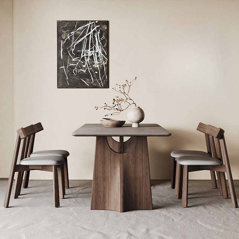 Ensemble de table et de chaises rectangulaire grise grise, H 29,52 po x L 55,11 po x l 31,49 po