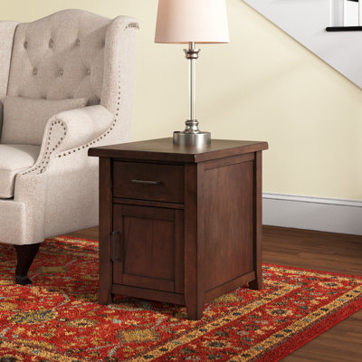 Larae Solid Wood Top End Table with Storage