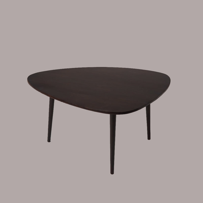 Iyland Solid Wood Top Coffee Table, Dark Walnut, 1" H x 24" L x 6" W