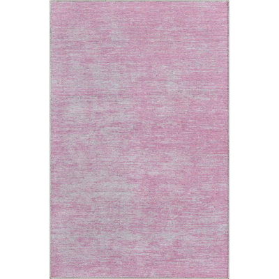 Tapis rose en chenille tissé à la machine Ikhasa