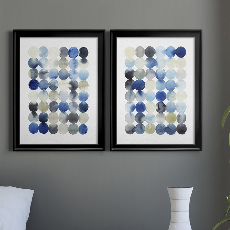 «Organic Drops I», ensemble de 2 impressions sur toile encadrées, Cadre noir, H 36,5 po x l 26,5 po x P 1,25 po