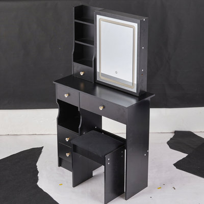 Petit meuble-lavabo 29,2 po à DEL avec tabouret