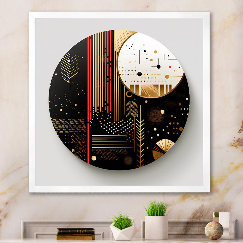 Boho Chic Daydreames géométrique cercle Art I - abstrait spirales murales, H 16 po x l 16 po x P 1 po, Cadre simple blanc