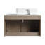 Meuble-lavabo mural 32 po avec lavabo en céramique et panneau plat en PVC, 2 portes à fermeture douce et 1 tiroir, emballage KD, panneau de particules