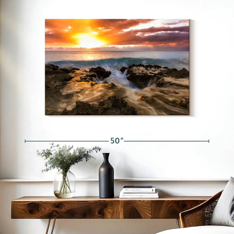 Gillard Beach au coucher du soleil, H 26 po x l 39 po