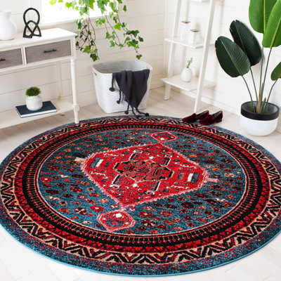 Tapis oriental turquoise / rouge Emereigh