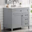 Meuble-lavabo gris 36 po avec lavabo, tablette réglable et 4 tiroirs