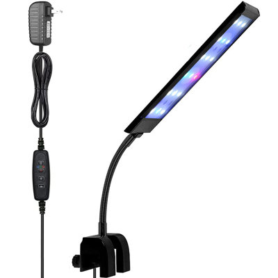 Fish Tank Clip On Light, RGB Clamp Aquarium Light Fish And Plant Aquarium Lighting With Timer Dimmer For Sunrise And Sunset (7W)