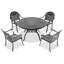 Ensemble de meubles de patio en aluminium coulé avec coussins rouges (identique à W1710S00552)