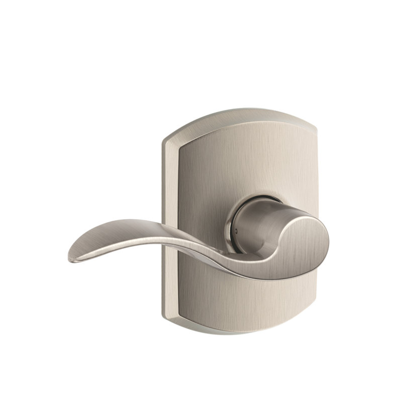 Accent Lever with Greenwich Trim Hall and Closet Lock, Satin Nickel