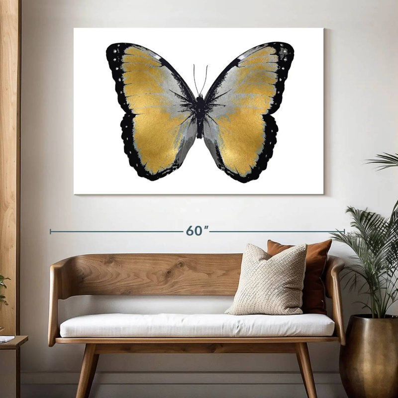 Papillon en métal I, H 34 po x l 51 po
