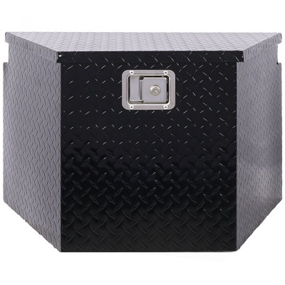 29Inch Aluminum Tool Box,Heavy Duty Truck Bed Tool Box,Outdoor Trailer Pickup Storage Tool Box,RV Storage Organizer,Underbody Box W/Lock Keys,Black 29X16.5X18.5Inch