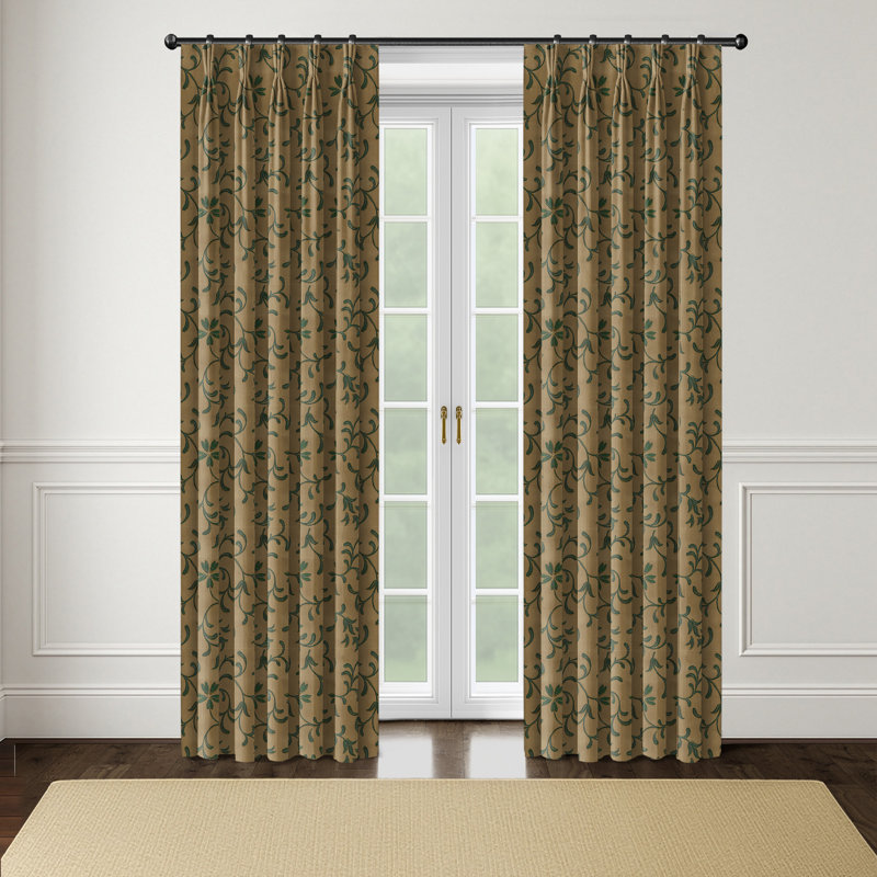 Paire de rideaux avec œillets Breccan Emerald (l 50 po x L 120 po), Émeraude, L 50 po x L 120 po