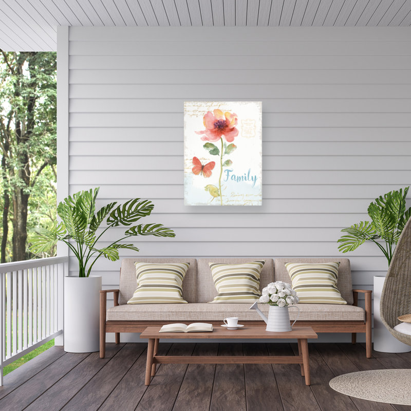 Toile d'extérieur Audee Lisa Audit «Rainbow Seeds Floral IX Family», H 47 po x l 35 po x P 1,5 po