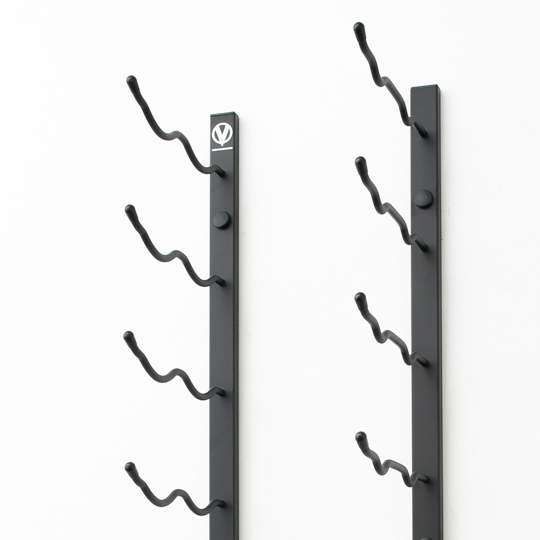 Indurial Wet Bar 2 Piece 36 Bottle Wall Mounted Wine Bottle and Glass Rack Set Rebrilliant