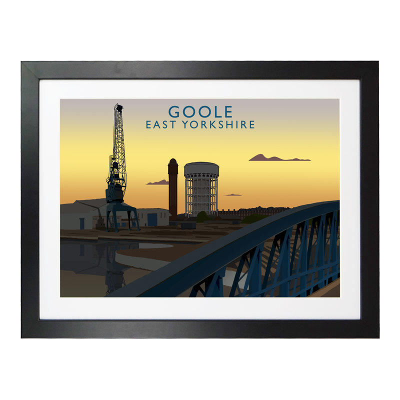 Goole Night by Richard O'Neil - Print, Black Wood Frame, 33.5 cm H x 43.5 cm W x 2.2 cm D