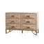 Commode moderne à relief géométrique avec pieds en métal doré pour le rangement et la décoration-132207640