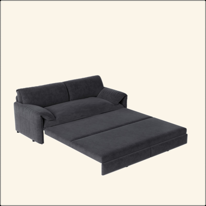 Grand canapé-lit 66 po, canapé-lit convertible 3-en-1 avec rangement latéral, causeuse multifonctionnelle en velours pour le salon, la chambre à coucher, un appartement, un bureau