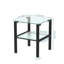 Ensemble de 2, table basse en verre à deux couches, petite table ronde, table d'angle, table d'appoint, transparent