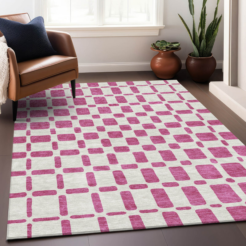Malek Indoor/Outdoor Area Rug with Non-Slip Backing, Rectangle 9' x 12'