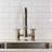 Kingston Brass Essex Double-Handle 2-Hole Deck-Mount Pre-Rinse Bridge Kitchen Faucet-110550789