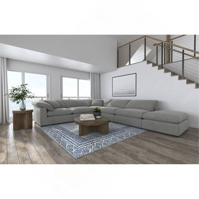 Canapé modulaire gris 6 pièces