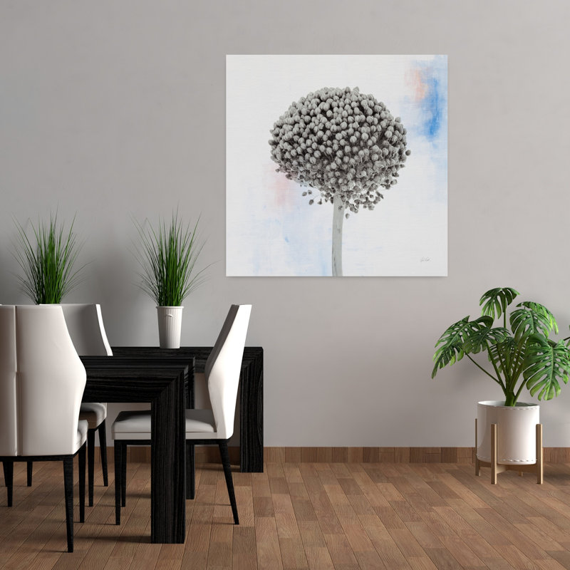 Agapanthus I, art floral contemporain, H 36 po x l 36 po