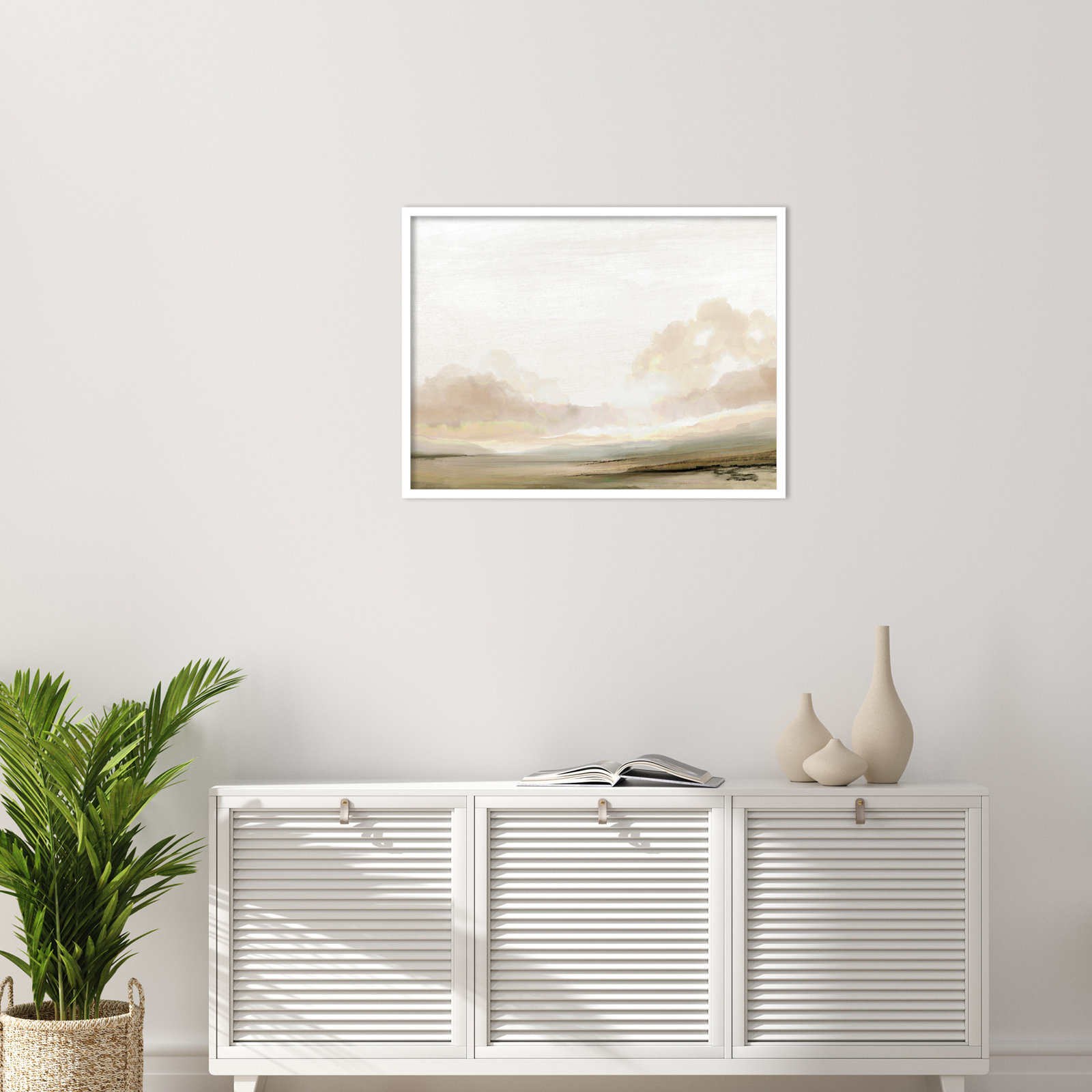 Southern Landscape Print by Dan Hobday, White, 25" H x 33" W x 1" D