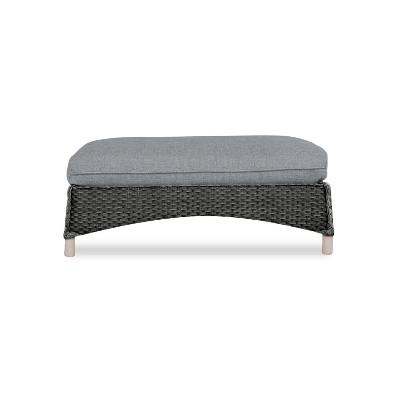 Mandalay Outdoor Ottoman, Rumba Straw, White