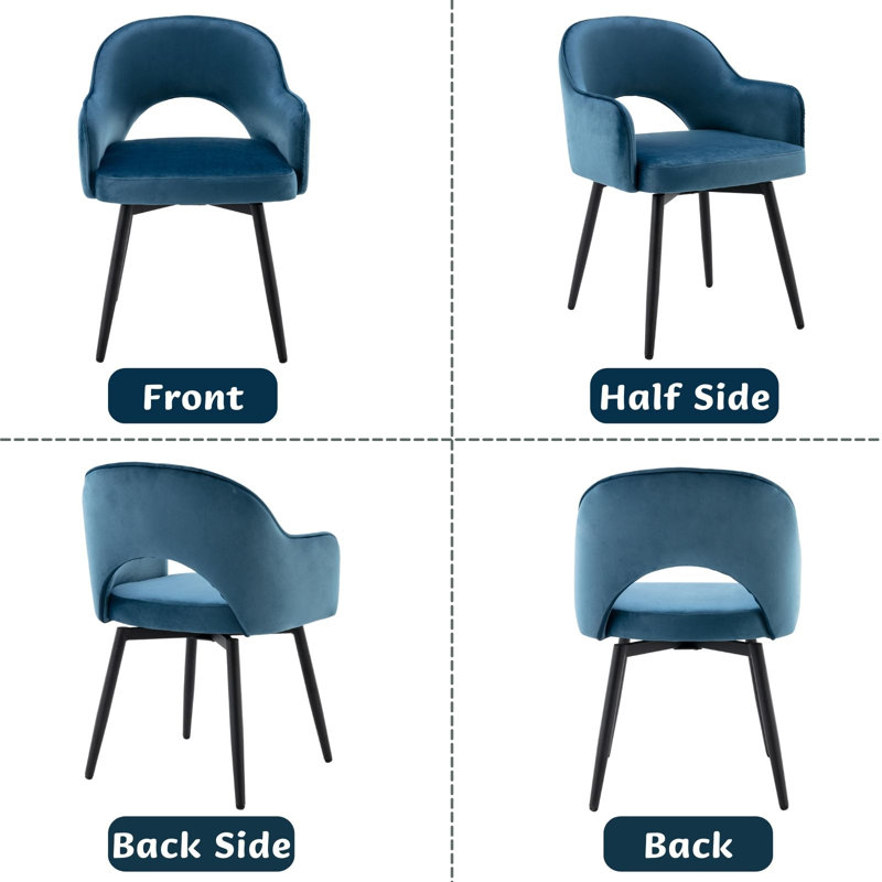 EWX19027DC 47cm H Side Chair, Blue / White / Grey