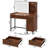 45.3’’L Modern Style Vanity Desk With Mirror, LED Lights And Power Outlet, Bedroom Makeup Vanity Table With Storage Cabinet And 4 Drawers-1181899373
