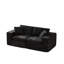 Nuage de chenille moderne noir à 2 places, rembourrage en particules d'éponge haute densité, librement combinable, pour tissu de salon doux et combinable, profondeur 80,02, pour maisons