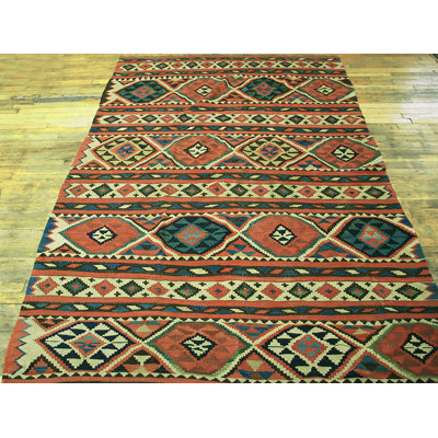 Tapis à tissage plat blanc antique Kilim