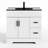 36" Single Bathroom Vanity With Black Sink Top, Faucet And Drain, Hand Painted