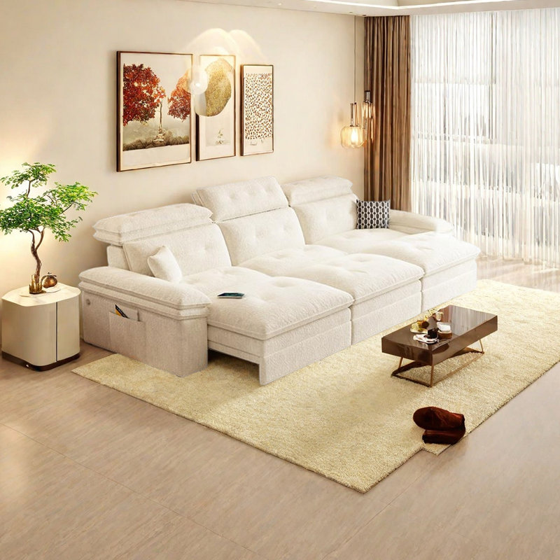 Stylish Telescopic Adjustable Power Sofa, 3, 33.07" H x 118.11" W x 41.73" D