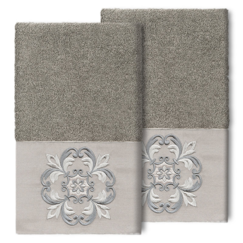 Débarbouillette en coton turc ALYSSA, Gris foncé