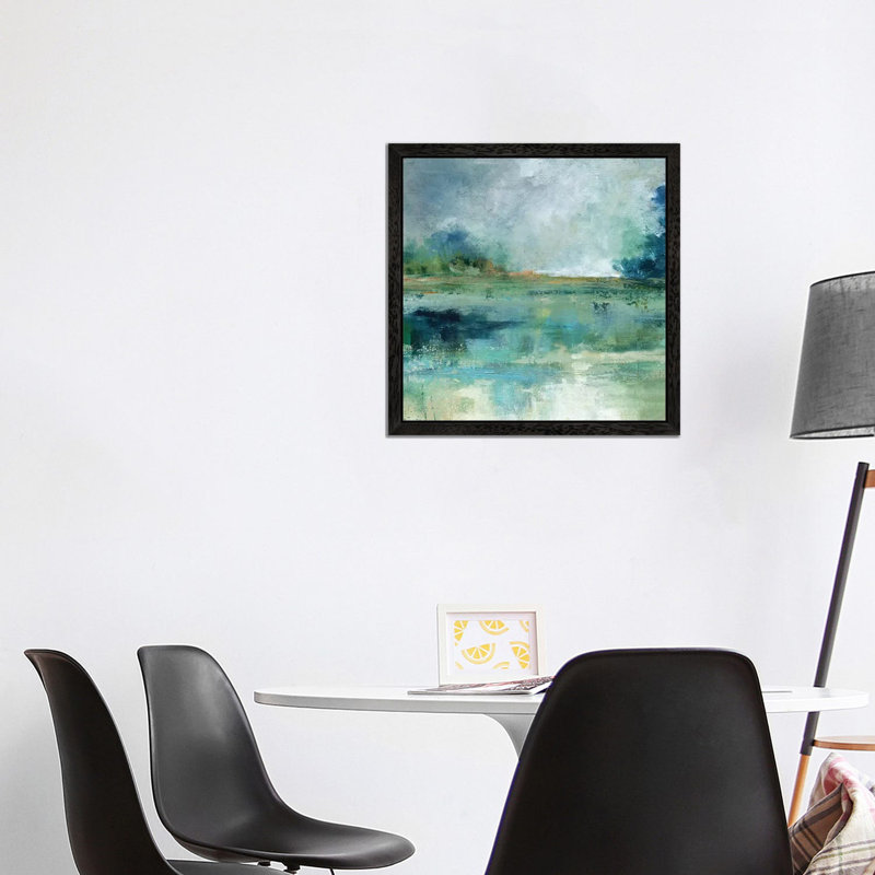 Emerald Isle 1 Piece Painting on Canvas, 66.04 cm H x 66.04 cm W, Black Framed