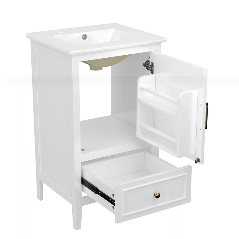 20" Bathroom Vanity with Sink, White