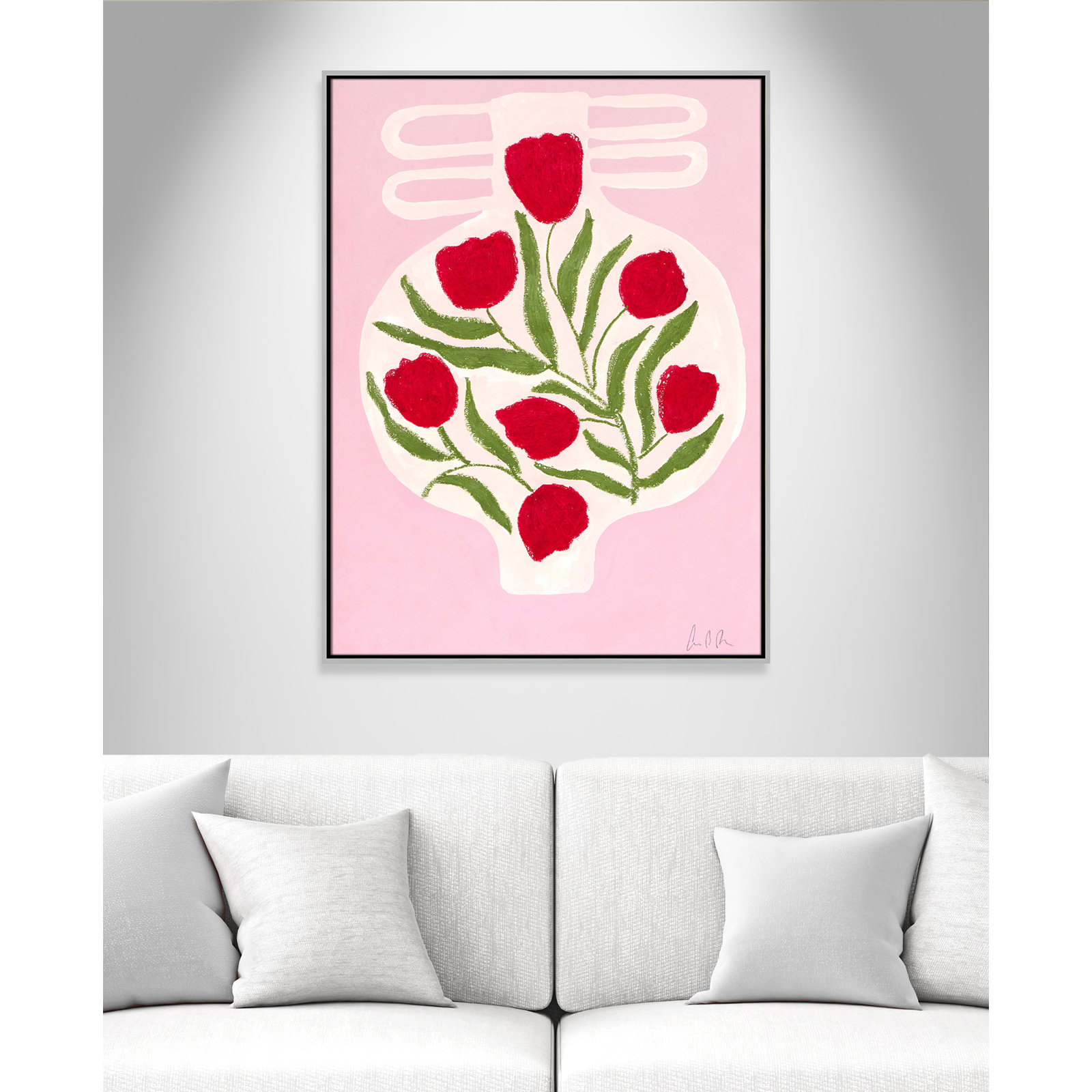 Vase No. 02 Print by Camilla Bergqvist, Silver, 41.5" H x 31.5" W