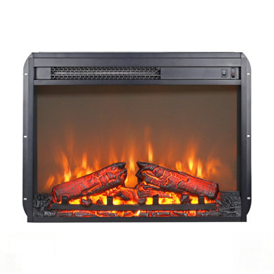 Electric Fireplace Insert Heater With Realistic Flame And Log Set, Safe Overheating Protection