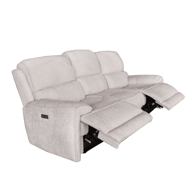 Canapé inclinable électrique Dothen, 100 % polyester gris clair