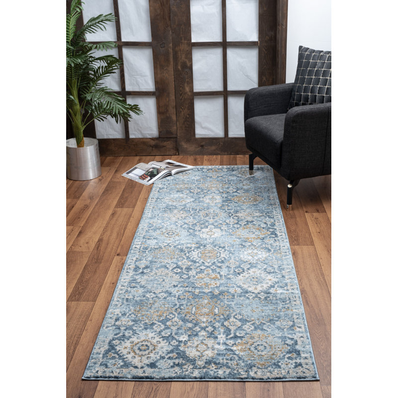 Tapis bleu - 5 pi 3 po X 7 pi 3 po, Rectangle 5 pi 3 po x 7 pi 3 po
