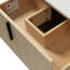 Meuble-lavabo de 76 cm (30 po), lavabo en céramique, tiroirs extensibles, coulisses encastrées à fermeture amortie, design cannelé, aspect naturel, décor moyen, agencement unique des tiroirs de rangement.
