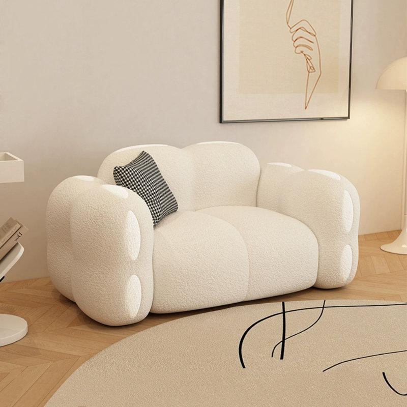 Cream style straight row sofa