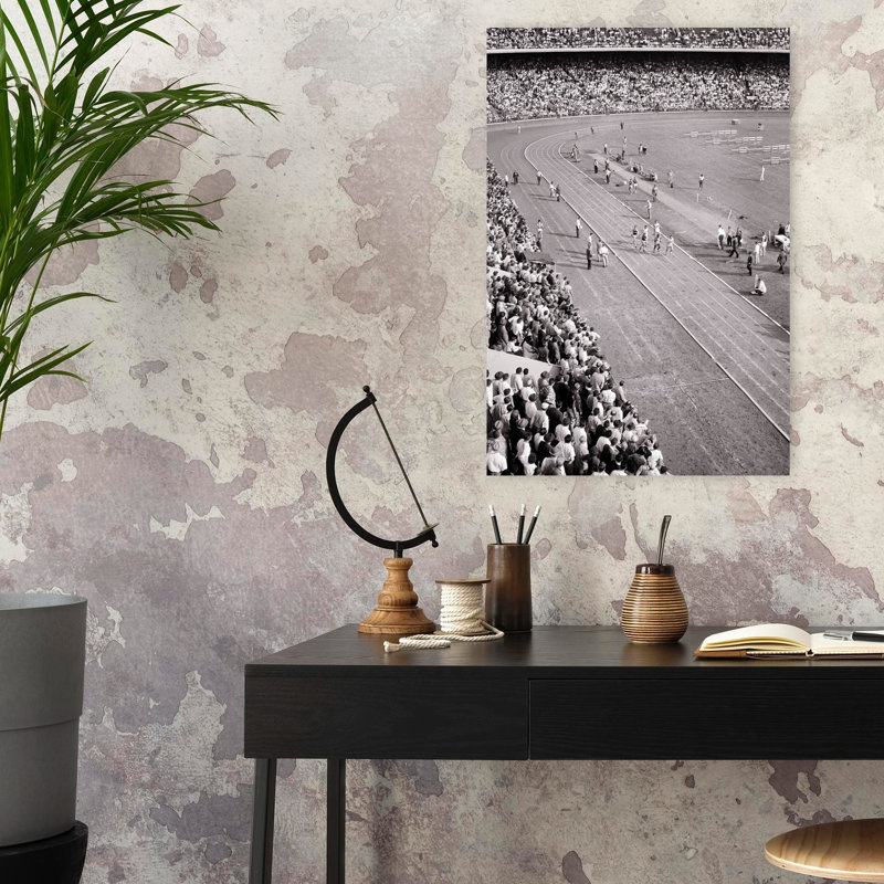1950s 1956 PENN RELAYS ANNUAL TRACK AND FIELD ATHLETIC COMPETITION FRANKLIN FIELD UNIVERSITY OF PENNSYLVANIA PHILADELPHIA PA USA by H. Armstrong Roberts - Wrapped Canvas Print