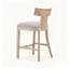 Ensemble de 2 tabourets de comptoir 26,5 po, tabourets de bar rembourrés à hauteur de comptoir avec dossier confortable, structure en bois d'hévéa massif, dossier, repose-pieds et tabourets de bar-978860139